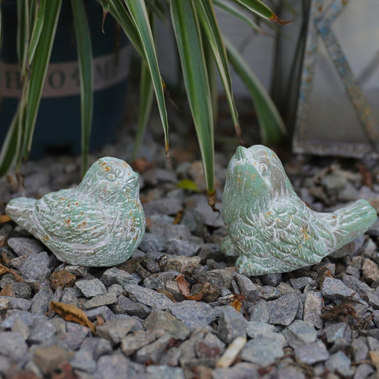 BIG FORTUNE Outdoor Bird Statues Bird Decor Figurines for Home Cement Bird Sculpture for Patio Yard