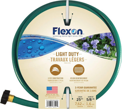 Flexon 5/8-Inch by 25-Foot Reinforced Garden Hose FR5825, 25ft, Green (Pack of 10)