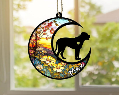 Personalized Dog Memorial, Custom Name Bullmastiff Dog Christmas Ornament with Name, Custom Breeds, Pet Loss Light Catcher, Gifts for Lovers Loss of Pet Sympathy on Mothers Day Christmas