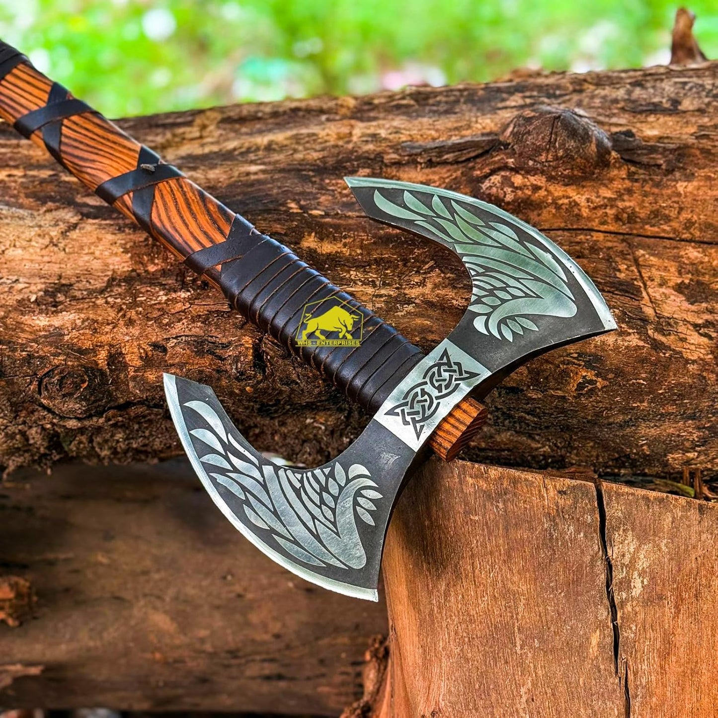MDM-012 Custom Hand Forged Viking Axe Real Tomahawk Viking Hatchet Beared Camping Axe, 5160 HIGH Carbon Steel Blade, Throwing Set Vintage Ax Viking Gift for Him Ax