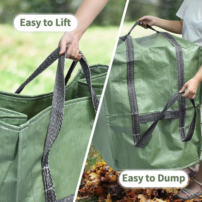 2-Pack 40 Gallons Reusable Yard Waste Bags, Upgrade Heavy Duty Foldable Garden Leaf Bag Lawn Bags Trash Bag Waste Container, Keep Upright (20.8" L × 20.8" W × 20.8" H)