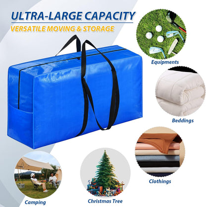 57 Gallon Extra Large Storage Bags, XXL Jumbo Large Moving Bags Heavy Duty, Storage Totes Zippered Moving Boxes Supplies for College, Foldable Duffle Bag for Travel, Christmas Tree Bag, 42x23x13.5inch