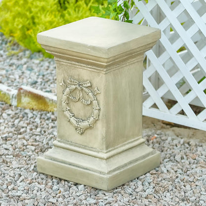 19.57" Tall Garden Pedestal Stand for Statues, Heavy Duty Magnesium Oxide Plant Stand, Weatherproof Outdoor Pedestal for Sculptures, Flower Pots, Decor – Sturdiness Plinth Base Statue Riser