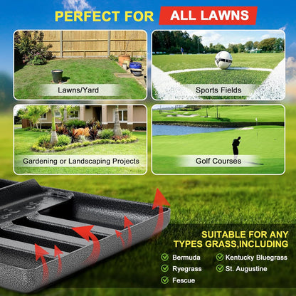 Lawn Leveling Rake - Heavy Duty 17"x10" Stainless Steel Lawn Leveler | Adjustable 28-72" Handle, Reinforced Welds & Smooth Edge for Soil, Dirt,Ground,Yard Top Dressing,Landscaping