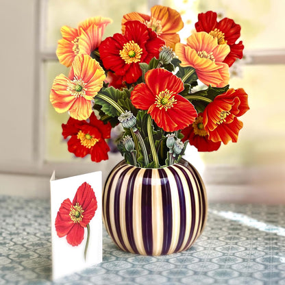 Freshcut Paper Pop Up Cards, French Blooms, 12 Inch Life Sized Forever Flower Bouquet 3D Popup Greeting Card, Birthday Cards, Thank You Card, Blank Notecard & Envelope