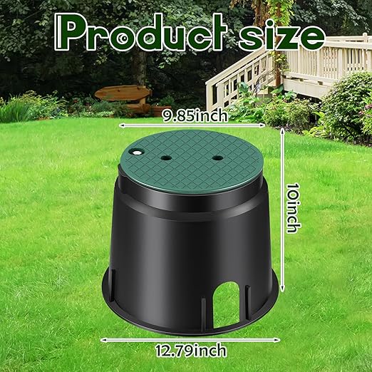 Tandefio 2 Pcs 910 Electrical Splice Box 10 Inch Diameter Underground Electrical Junction Box Inground Electrical Box for Outdoor Electrical Wiring Splices, Black