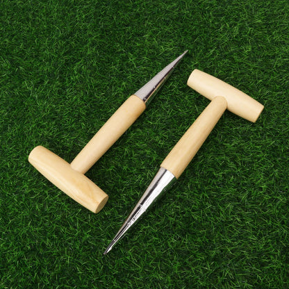 3 PCS 11 Inch Hand Dibber with Wooden Handle - Hand Held Bulb Planter, Essential Dibber Gardening Tool for Planting and Bulb Transplanting