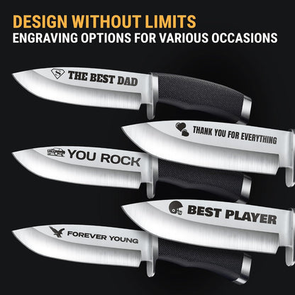 Custom Knife for Men and Women - Personalized Idea Gifts - Engraved Gifts for Dad Husband Boyfriend Wife Girlfriend - Customized Fixed Knives for Birthday - Unique Present 148109 PS