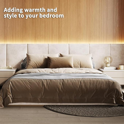 Art3d LED Recessed Lighting Kit - 6pcs Self-Adhesive White LED Light with Smart Switch, 3000k Touching Switch Light for Wood Slat Wall Panels Headboards Home Decor - Housing White