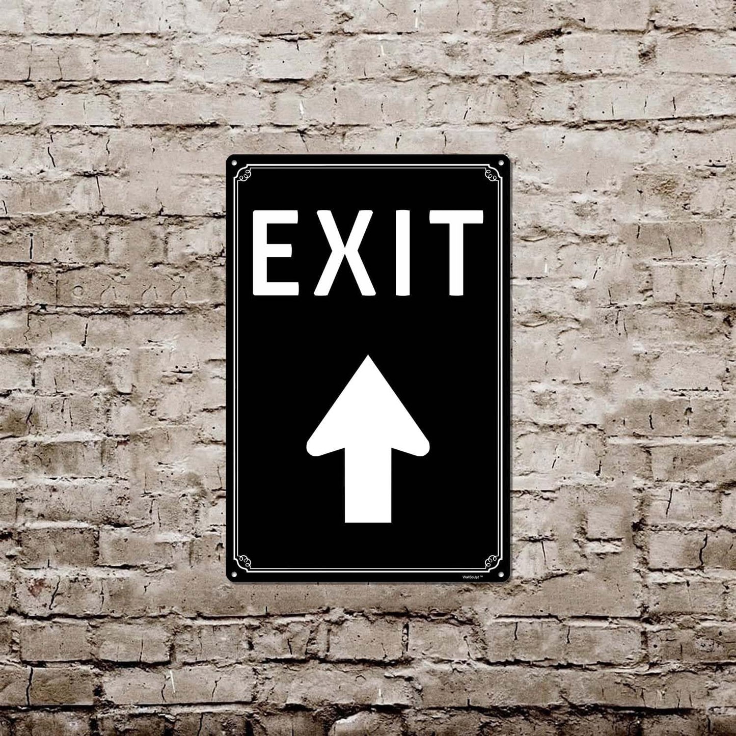 12x16" Exit Sign with Up Arrow - High-Intensity Aluminum Parking Lot Sign, Weatherproof & Fade-Resistant, Ideal for Outdoor & Indoor Use - Curbside Sign