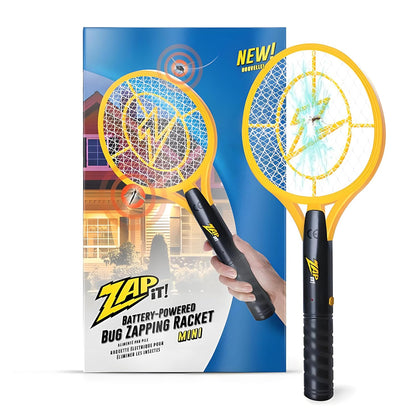 ZAP IT! Electric Fly Swatter Racket - 3,500 Volt Bug Zapper Racket - Battery-Powered Fly Zapper and Mosquito Racquet Zappers with AA Batteries Included - Lightweight and Compact for Indoors or Outdoor