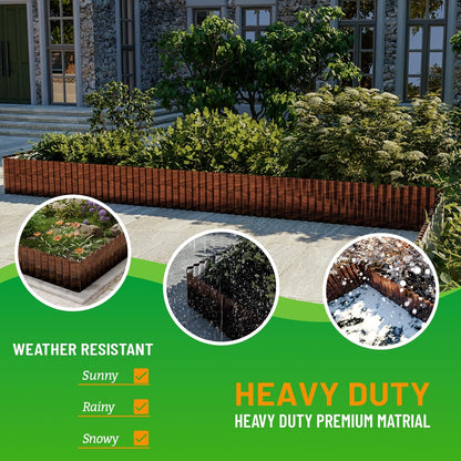 SnugNiture Corrugated Metal Garden Edging,8" x 20' Landscape Edging Border,Sturdy Metal Lawn Edging for Landscaping, Garden,Flower Bed and Yard