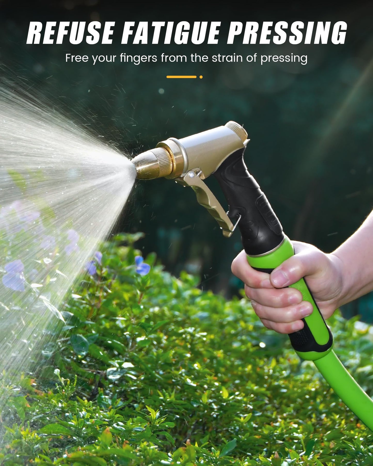 RAINPOINT Garden Hose Nozzle, Upgraded Heavy Duty Metal Spray Nozzle, High Pressure Water Nozzle