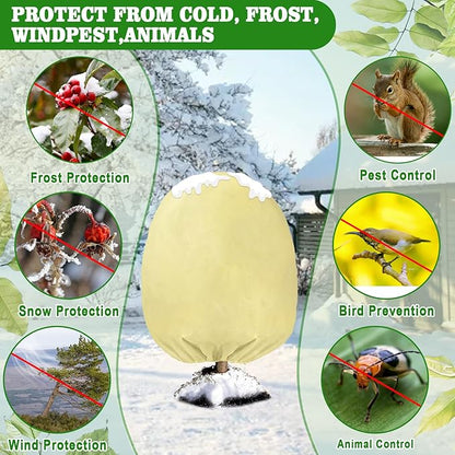 Evoio Plant Covers Freeze Protection 8 x 10 FT 3 oz/yd² Winter Frost Blankets Cloths Fabric Bags with Zipper for Outdoor Plants Tree Shrub Garden Potted Freeze Frost Winterizing Protection (2 Pack)