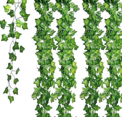 Unilove 84 feet 12 Pack Fake Vines Artificial Ivy Leaves Plants Hanging Greenery Plant Garland for Bedroom Office Wall Decor Indoor Outdoors (84Ft Ivy Leaves)