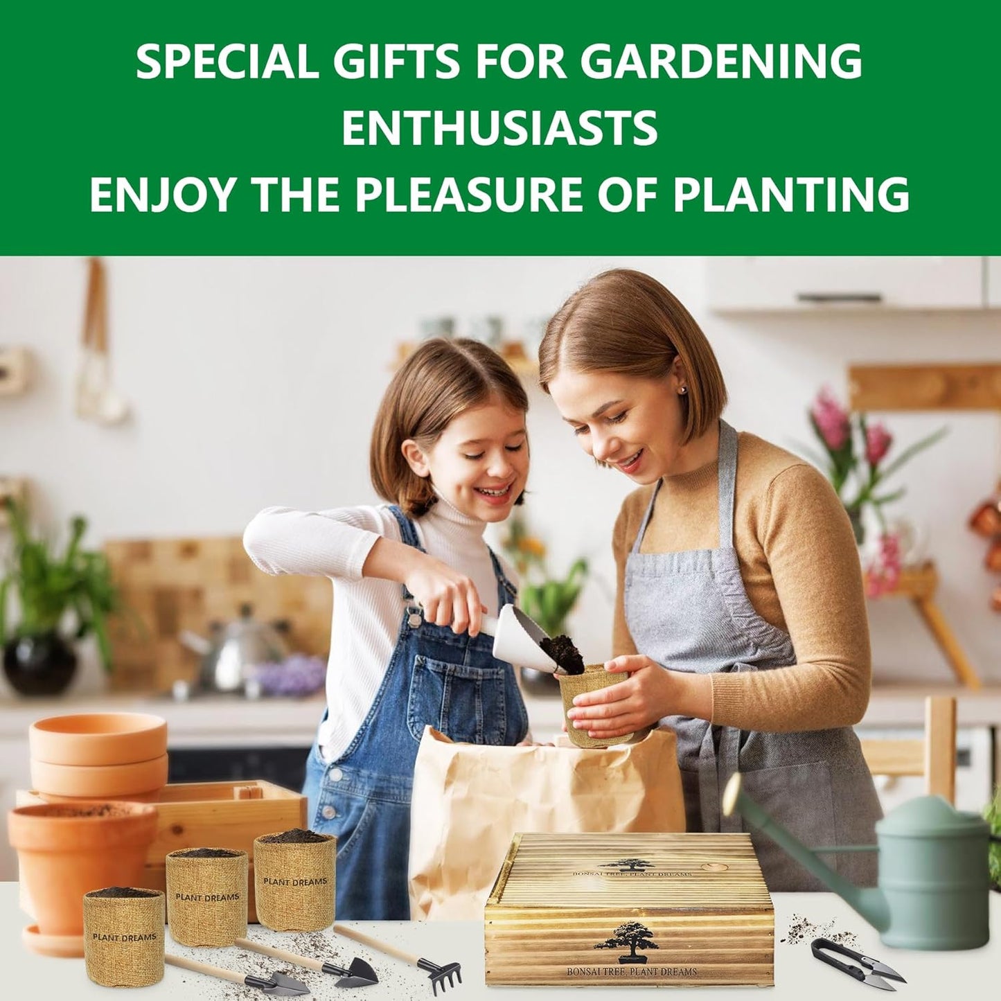 Bonsai Tree Starter Kit for Beginners - Indoor Live Plant Gardening Adult Craft Kits - Unique Christmas, Birthday, White Elephant Gifts for Women, Men & Kids