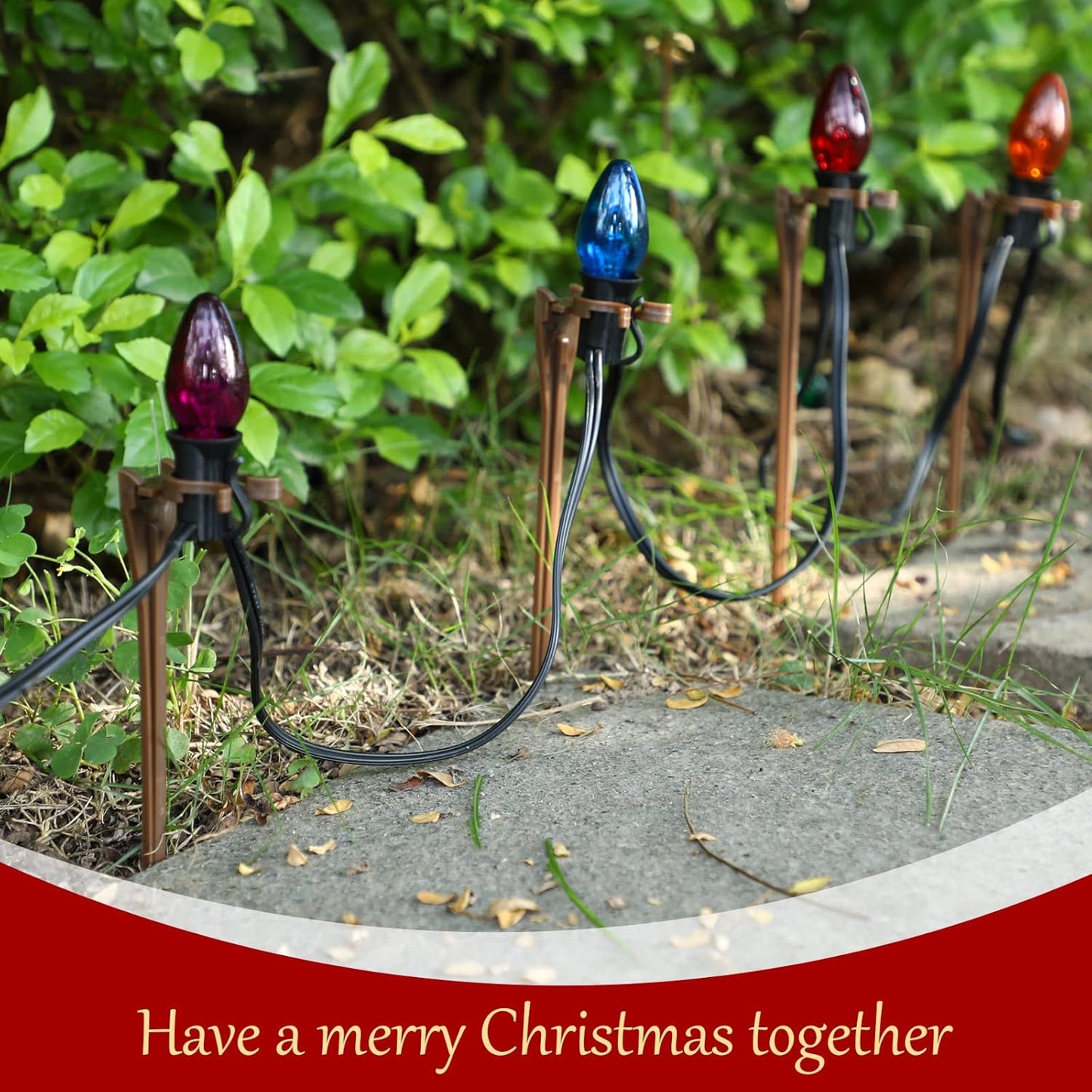 Jetec 200 Pieces Christmas Light Stakes Universal Yard Lawn Holiday 7.5 Inches Light Ground Stakes for C7 C9 String Lights Christmas Outdoor Lights Holders on Yards, Driveways (Brown)