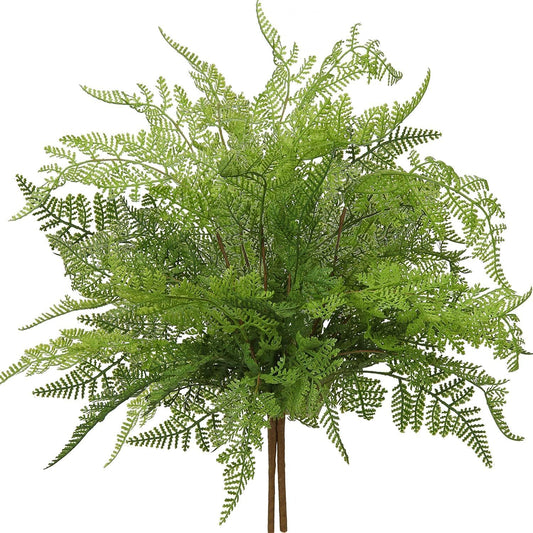 Artificial Boston Fern Plants 19" Fake Greenery Shrubs 2 Pcs Faux Plant Bushes UV-Resistant for