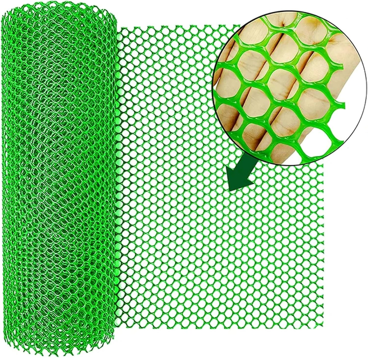Wire Fence Mesh Green Plastic Mesh Roll 39.3″ Wide Poultry Fencing Multi-Use Garden Fence for Snow Fence Chicken Plants Balcony Protection Barrier(Size:1x30M - Mesh 1.2cm)