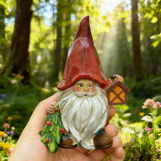 Garden gnome Statue Decoration, 6.4", for Indoor and Outdoor Home Balcony, Courtyard, and Lawn, Suitable for gnome and Gardening Enthusiasts, a Gift for mom, Women, or Birthday Present.