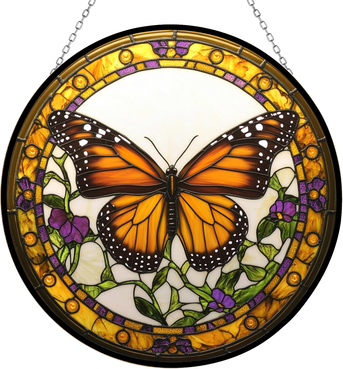Monarch Butterfly Stained Glass Window Hanging, Suncatcher for Women, Stained Glass Window Decor Perfect Home Décor