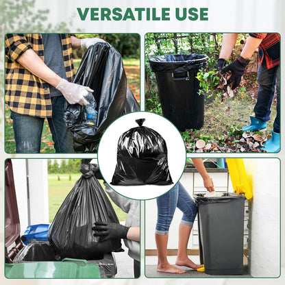 65 Gallon Contractor Heavy Duty Garbage Bags | 50 Bags w/Ties | X-Large 3 MIL Thickness | For Large Commercial Jobs | Construction Clean Up | Trash bags for Yard Clean up - TrashMaster (50)