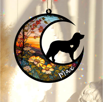 Personalized Dog Memorial, Custom Name Nova Scotia Retriever Dog Christmas Ornament with Name, Custom Breeds, Pet Loss Light Catcher, Gifts for Lovers Loss of Pet Sympathy on Mothers Day Christmas