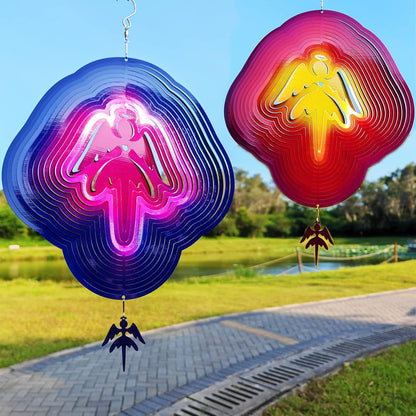 DJUAN Angel Wind Spinners for Yard and Garden Decor Angel Gifts for Women Wind Spinner Outdoor Metal Large Colorful Angels Figurines Hanging Wind Spinners Kinetic Art Lawn Ornaments