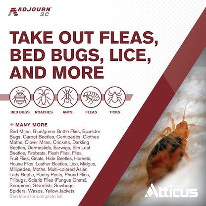 Atticus Adjourn SC Insecticide Concentrate (16 Ounce) - Deltamethrin 4.75% - Indoor and Outdoor Insect Control - Spiders, Ants, Bedbugs, Fleas, Ticks, Wasps, Lice, and More
