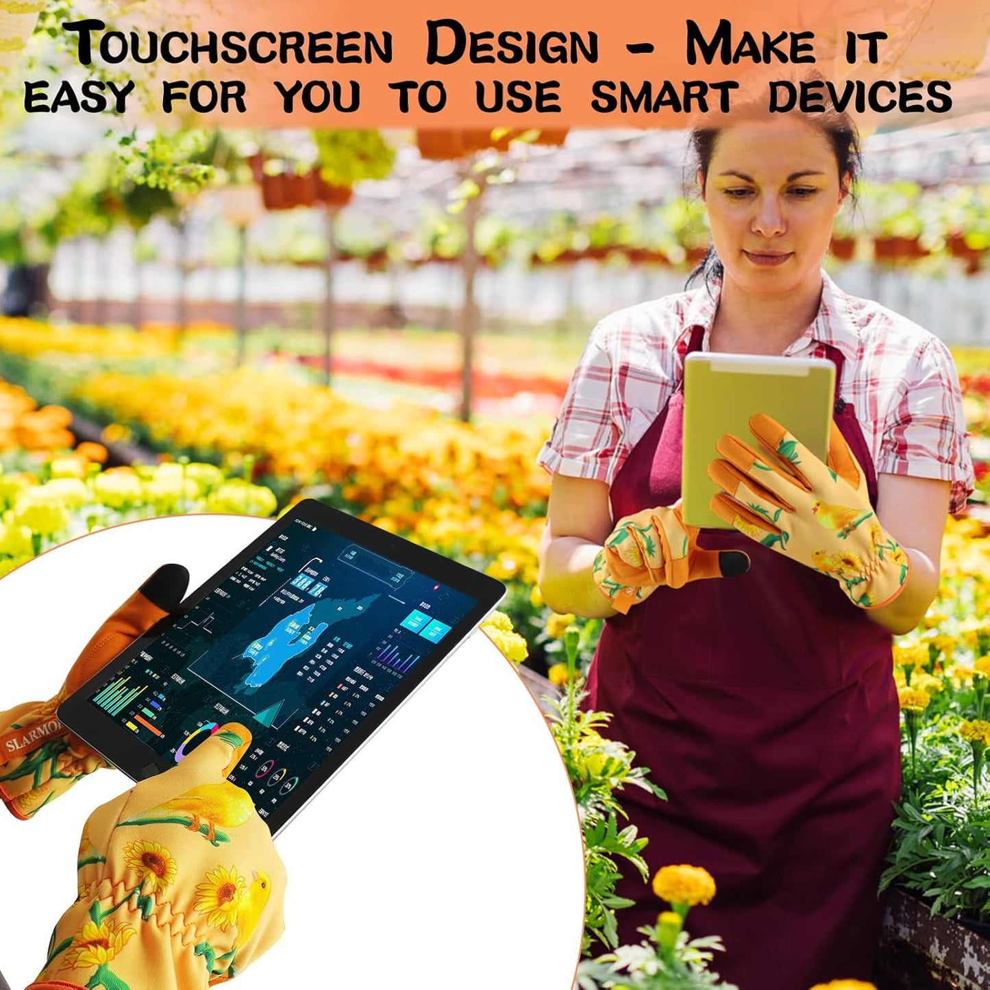 Leather-Gardening-Gloves for Women,Thorn-Proof Work-Gloves for Weeding,Digging,Planting,Pruning Yard garden Gloves