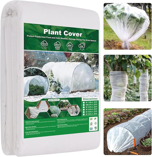 Plant Covers Freeze Protection 6.5 ft x 25 ft Fabric Frost Cloths for Outdoor Plants 1oz/yd² Floating Row Plant Blankets for Winter Frost Sun Protection