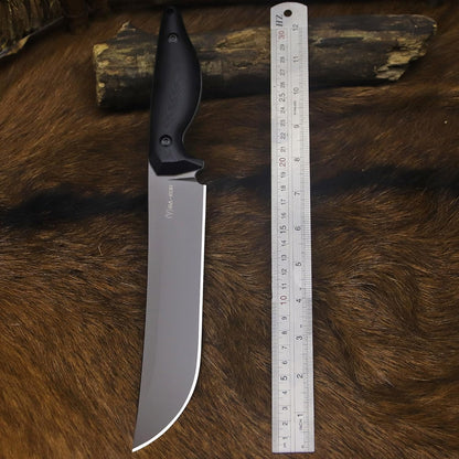 BA-KOR 5MM (9CR18MOV) steel 12.8'' full tang camping knife +K sheathing &5.9" cerium igniter can be used outdoors for outdoor hunting, camping, obstacle clearing, wood chopping, BBQ, fishing, kitchen cutting, EDC tools, gifts