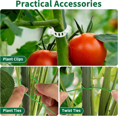 2 Pack Tomato Cages - 48 Inch Heavy Duty Trellis with Tomato Clips and Twist Ties