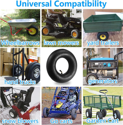 (2 PACK) 4.10/3.50-4 Inner Tube with TR-87 Bent Valve Stem,Replacement for Hand Trucks, Dolly, Lawn Mowers, Wheelbarrows, Generators, Utility Carts