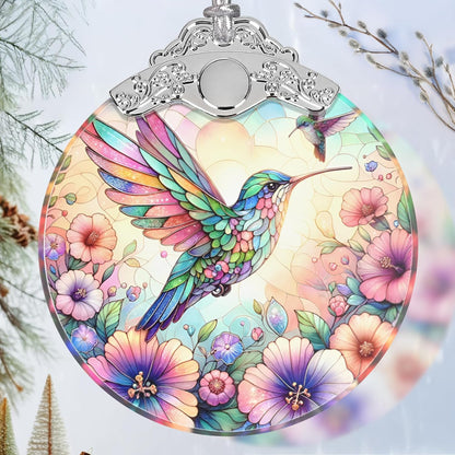 Hummingbird Stained Glass Orament - Christmas Ornament - Christmas Decorations for Tree - Holiday Present ldeas - Gift Exchange