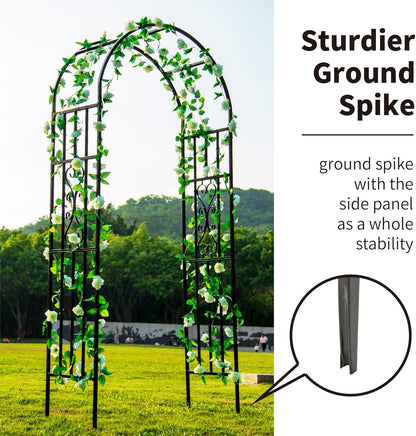 Metal Pergola Arbor, 100" H x 45" W Garden Arch Archway for Wedding Ceremony Party Curved Iron Plants Trellis Stand Use for Outdoor Garden Climbing Plants