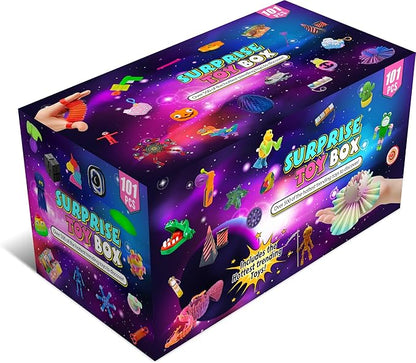 101-Piece Fidget Toy Variety Pack for Kids - Sensory Toys Bulk Set with Stress Balls, Pop Tubes, Squishies & More - Classroom Prizes, Party Favors, and Gifts for Boys & Girls