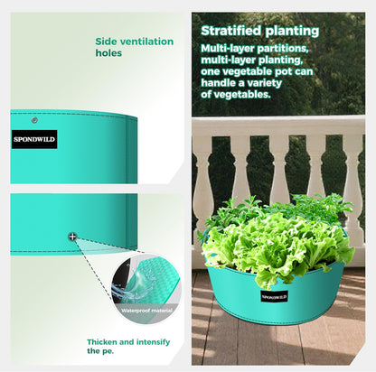 2 Pack 10 Gallon 3 Compartment Potato Grow Bag,Vegetable Growing BagThickened PE Garden Pots with Drainage Holes Branch-Binding Holes, Reusable Plant Bag for Vegetables、Flowers
