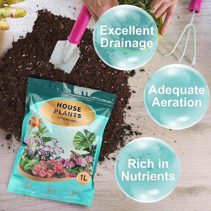 Potting Soil Mix for Indoor Plants 2qt, Organic Houseplant Soil Well Draining Dirt Ready to Use, Fit for House Plant Like Pothos, Philodendron, Monstera, African Violet
