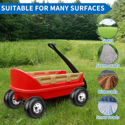 4.10/3.50-4 Tires and Wheels Flat Free 10 Inch Solid Tires Replacement with 5/8" Axle Bore Hole, 8 Spacers 4 Pins, for Cart, Garden Wagon, Wheelbarrow, Hand Truck, Trolley, Lawn Mower, 2P