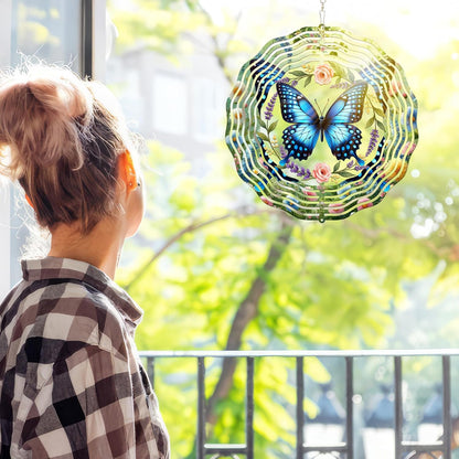 FLAGWIX Christmas Butterfly Wind Spinners Outdoor - 3D Stainless Steel Metal Wind Spinners 12 in - Birthday Gifts for Mom, Butterfly Gifts for Women, Yard Decorations Outdoor, Christmas Decorations