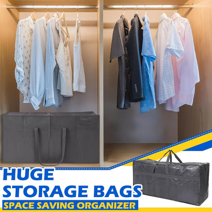 4 Pcs Large Moving Bags with Zipper and Handles Foldable Storage Duffle Bags Heavy Duty Extra Large Totes for College Dorm Travel Clothes Blankets Bedding Moving(66 Gallon,Gray)