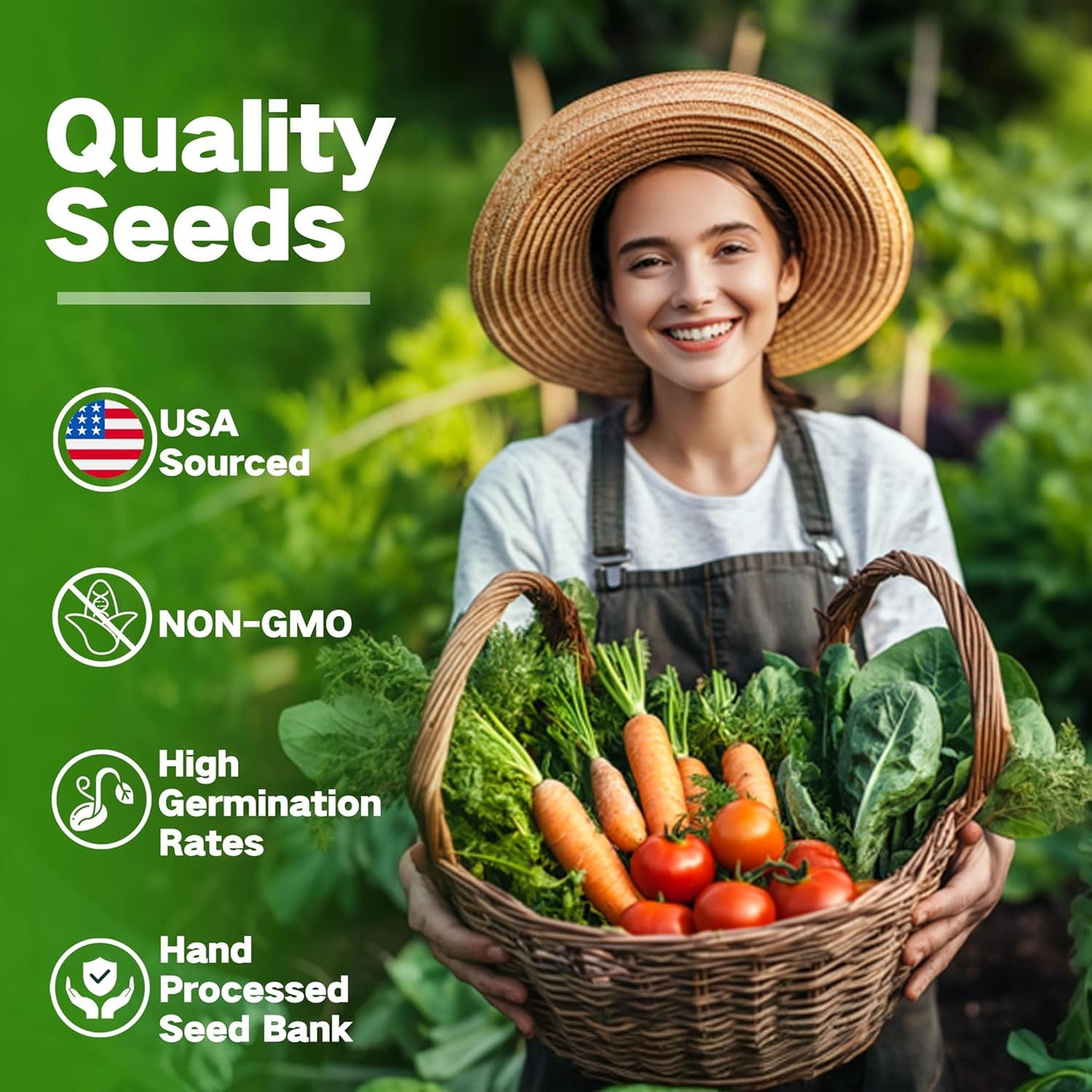 Lush&Dew USDA Zone 3 Seed Bank, Gardening Gifts for Women Men, 32 Varieties Non-GMO Heirloom Seeds for Planting Vegetables Fruits, Year Round Survival Seed Kit for Raised Garden Bed Greenhouse