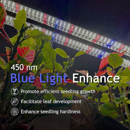 DYMOND BoostGro LED Seed Starter Grow Light Full Spectrum Linkable 5000k Daylight + 660nm Red + 450nm Blue Indoor Plant Lighting Fixture (2 FT, Black)