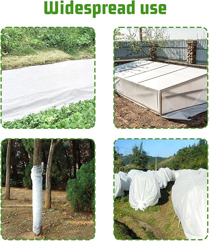 SnugNiture Plant Covers Freeze Protection, 10ft x 50ft 1.1oz/yd² Frost Cloth for Outdoor Plants, Floating Row Cover Frost Blanket for Winter Garden Vegetables Protection
