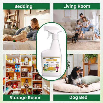 Bed Bug Spray 24 Oz, Carpet Beetle Killer, Indoor & Outdoor Bug Control for Mite, Ant, Spider and Flea, Plant Extract Based Non Toxic Bed Bug Killer, Child & Pet Safe