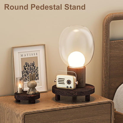3 Pcs Wood Plant Stand Indoor Outdoor, Round Wood Riser for Decor 6/8/10" Wooden Stool Display Stand Flower Pot Holder Small Planter Tray Modern Potter Decorative for Desktop Counter Room