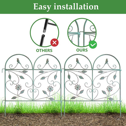 Garden Fence 6 Pack, 22.8in(H)x11Ft(L), Rustproof Metal Wire Border Animal Barrier for Dog Outdoor, Outdoor Landscape Decor for Yard & Patio, Arched Pet Fence, Vintage Decorative Garden Fencing