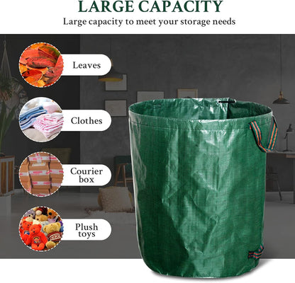 kingsea 2 Pack Reusable Garden Waste Bags,Heavy Duty Yard Waste Bag with Dual Handles,Lawn Pool Garden Leaf Bag for Collecting Leaves Grass Clippings Yard Debris (72 Gallon)