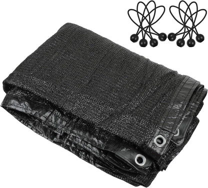 Greenhouse Covers Sunblock Shade Cloth Net Mesh Tarp 90% UV-Resistant Protection Plants Flowers Pet Kennels Outdoor Shade Screen Taped Edge with Gromments Included 16pcs 6" Ball Bungee (6.5ft 20ft)